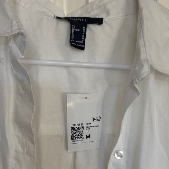 Forever 21 White Button Down Shirt - Picture 2 of 3